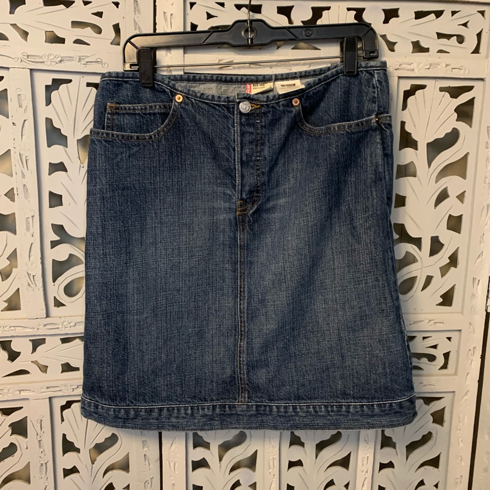 LEVIS RED TAB VINTAGE BUTTON UP MINI JEAN SKIRT